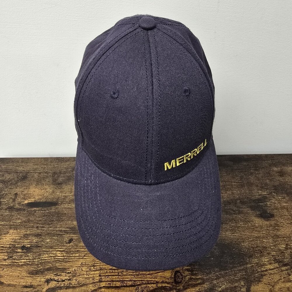 Merrell Mens Size Medium/Large M/L Hat Cap A-Flex Cotton Spandex Dark Blue Logo View 4